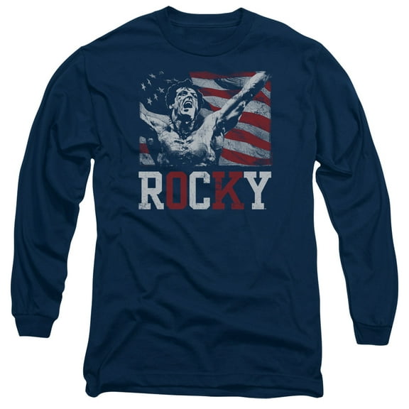 Rocky Flag Champion Long Sleeve Adult 18/1 T-Shirt Navy