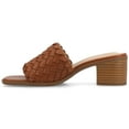 thumbnail image 2 of Journee Womens Fylicia Woven Detail Slip On Stacked Heel Dress Sandals, 2 of 9