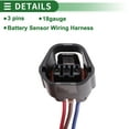 thumbnail image 4 of Arneses de cable de sensor de 3 pines para batería para Honda Accord 2018-2021 No. 61897494 ensamblaje de cable eléctrico 1 juego 18 gauge, 4 of 7