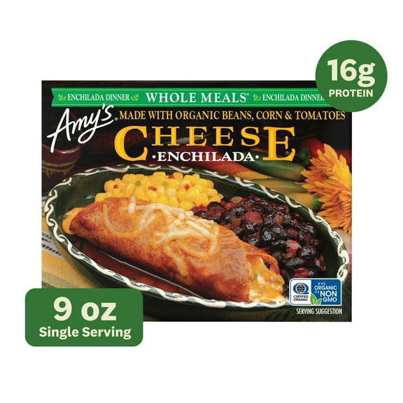 Amy's Frozen Meals, Cheese Enchilada Whole Meal, Gluten Free Microwave Meal, 9 oz