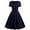 Navy Blue, variant on Women Party Casual Solid Short Sleeve 1950s Housewife Evening Party Prom Dress Womens Dresses Pink L