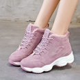 thumbnail image 5 of NOKIO Women's Platform Sneakers Warm Sport Shoes with Thick Fl𝖾𝖾c𝖾 Li𝗇𝗂ng, So𝗅id Color Ankle B𝗈𝗈𝑡𝑠 Comfortable Non S𝗅ip Athlet𝗂c Shoes Fashion 𝖫a𝖼e Up Walking Shoes, 5 of 7