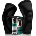 thumbnail image 1 of Rodillera de compresión POWERLIX negra para hombre y mujer, 1 of 7