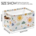 thumbnail image 4 of Yayeee 2 Pack Canvas Storage Basket with Handles for Shelves Fabric Bins Closet Organizer, Rainbows Pattern, 4 of 8