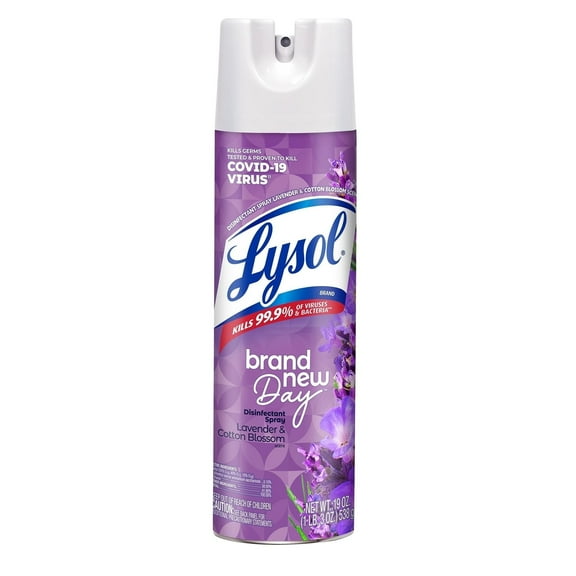 Lysol Disinfectant Spray, Sanitizing and Antibacterial Spray, Lavender & Cotton Blossom, 19 oz