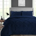 thumbnail image 1 of Dee's Collection King/Cal King Size 3 Psc Microfiber Duvet Cover Pinch -Navy Blue, 1 of 6