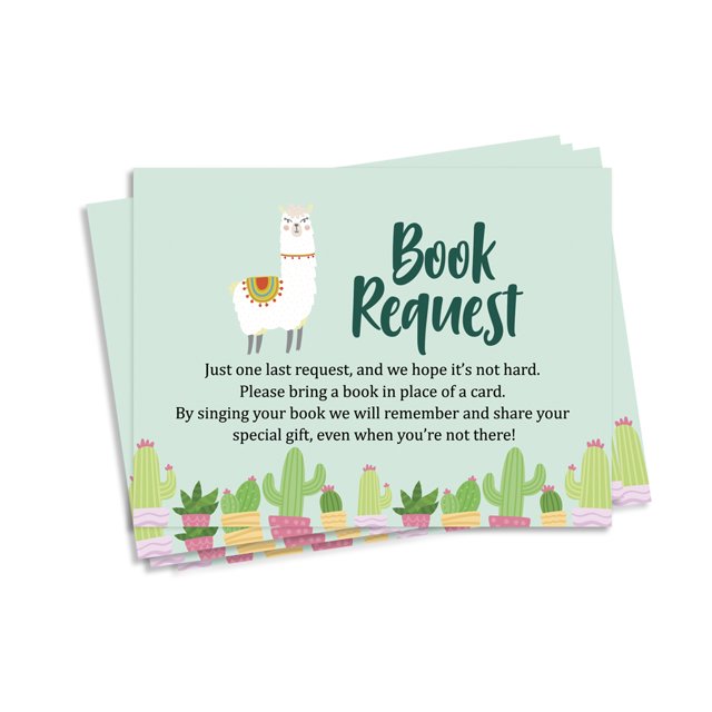 Inkdotpot 30Llama Gender Neutral Baby Shower Book Request Cards Bring A Book Instead Of A Card Baby Shower Invitations Inserts Games