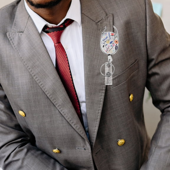 Supvox 1Set White Teacher Badge Holder with Detachable Lanyard Versatile Card Case for Office