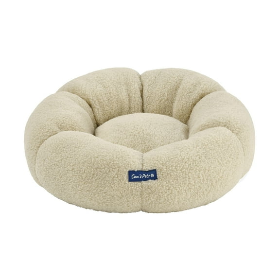 Sam's Pets Chloe 23.62'' Cuddler Dog Bed in Beige - 23.62