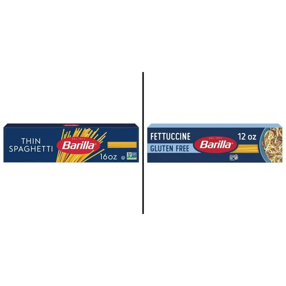 Barilla Thin Spaghetti Pasta 16 oz & Barilla Gluten Free Fettuccine Pasta 12 oz