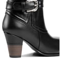 thumbnail image 3 of Ferwind Women's Tall Boots Block Heel Ruched Shaft Buckle Strap Adult Black 12, 3 of 8
