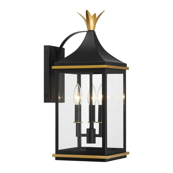 SIM-801-MK-TG Crystorama Lighting Simpson - 3 Light Outdoor Wall Mount-19.75 Inch Tall and 8 Inch Wide