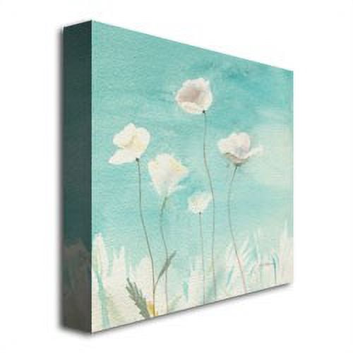 Trademark Art "White Poppies" Canvas Art by Shelia Golden
