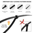 thumbnail image 3 of Nylon Cable Ties Set Self-locking Plastic Cable Zip Tie Assorted Sizes 12+10+8+6+4 Inch Fasten Tension for Home Office Garden, 3 of 5