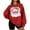 Wine, variant on Hoodless Sweatshirt for Women Long Sleeve Round Neck Christmas Print Loose Thin Fleece Pullover Sweatshirt