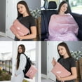 thumbnail image 3 of BlueHills Premium Soft Travel Blanket Pillow Airplane Mini - Dusty Rose Pink, 3 of 10