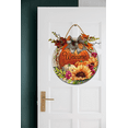 thumbnail image 2 of Front Door Porch Decorations Welcome Pumpkin Door Hanging Sign 12 inch Wooden Wall Sign, Rustic Holiday Wreath Decor for Front Door Porch Home Window Wall Farmhouse Decorations, 2 of 5