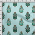 thumbnail image 3 of oneOone Viscose Jersey Baby Blue Fabric Floral & Paisley Block Sewing Craft Projects Fabric Prints By Yard 60 Inch Wide, 3 of 5