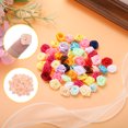 thumbnail image 4 of Uxcell 100 Pcs 0.6 inch Mini Ribbon Roses for DIY Crafts Sewing Artificial Fabric Flowers Champagne, 4 of 5
