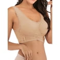 thumbnail image 6 of YouLoveIt Sports Bras for Women Lace Front Cross Side Buckle Wireless Seamless Sports Bra Pullover Bra reathable Underwear Sport Bras for Workout Fitness Yoga, 6 of 8