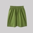 thumbnail image 4 of Amidoa Boys Cotton Solid Color Cargo Shorts – Elastic Waist Baggy Summer Casual Shorts,Green,9, 4 of 4