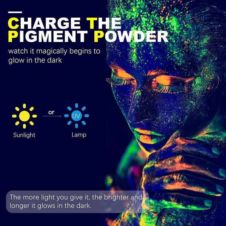 Glow in The Dark Pigment Mica Powder - 12 Colors Luminous Powder 20g/0.7oz  and 3