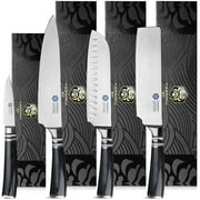 Kessaku Ronin Collection 4-Knife Set - Forged High Carbon 7Cr17MoV Stainless Steel - 8-Inch Chef, 7-Inch Santoku, 7-Inch Nakiri, 3.5-Inch Paring with Blade Guards