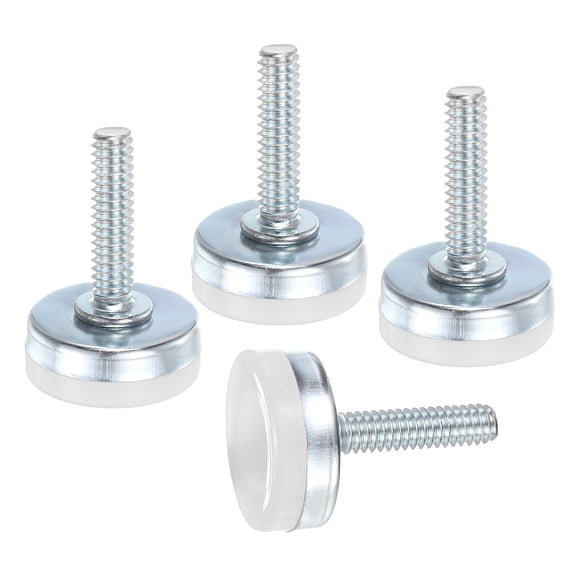 Uxcell 4Pcs Furniture Leveling Feet, 1/4"-20 x 0.5" x 1" Adjustable Metal Furniture Feet Levelers, Non-Slip Screw in Threaded Table Leg Levelers for Sofa, Chair, Cabinet, Table