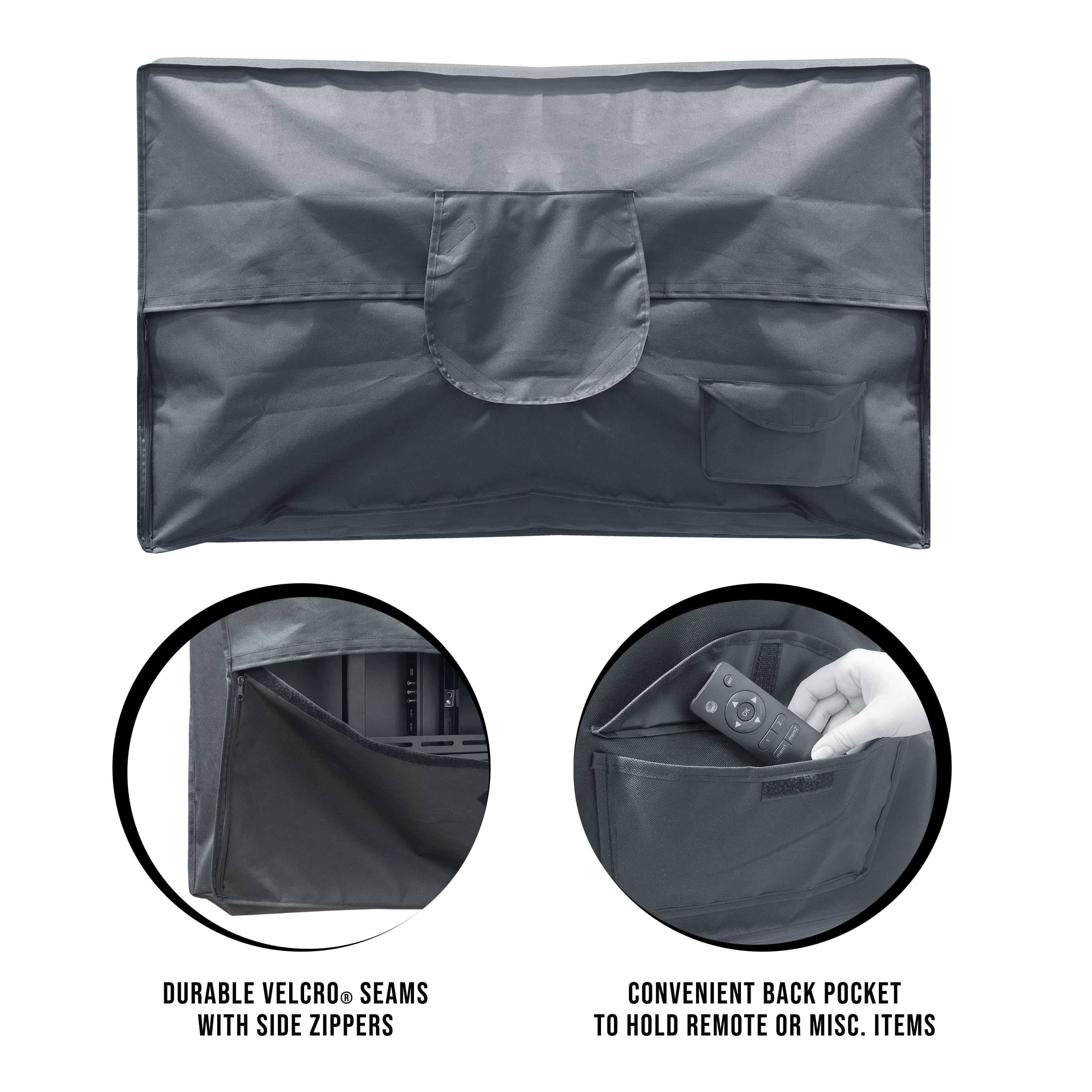 Atlantic Weatherproof, Outdoor TV Cover with Remote Pocket, Fits Most 40"-45" TVs, Black