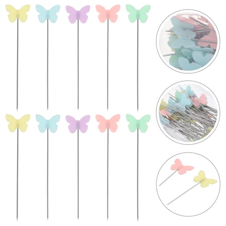 BESTYASH 100Pcs Straight Head Sewing Pins Plastic and Steel Wire for General Stitching