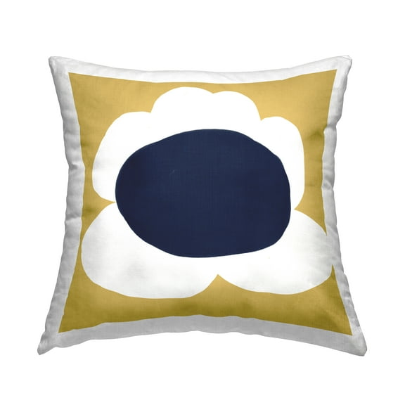Stupell Industries Contemporary Yellow Flower Square Decorative Printed Throw Pillow, 18 x 18