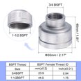 thumbnail image 2 of Uxcell 1-1/2x3/4 BSPT Female Thread Stainless Steel Reducer Pipe Fitting Coupling, 2 of 5