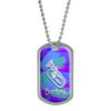 Baritone - Musical Instrument Music Brass Band - Blue and Purple Dog Tag