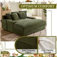thumbnail image 5 of 63" x 65" Oversized Chaise Lounge Chair, Corduroy Upholstered Sleeper Sofa with Wireless Charging and 2 Cup Holders, Sleeper Couch for Living Room, Bedroom, Home Theater, 5 of 6