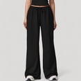 thumbnail image 4 of Women's Wide Leg Lounge Pants with Drawstring Waist and Relaxed Fit for All-Day Comfort - X Large, Black, 4 of 7