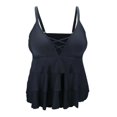 thumbnail image 2 of Traje de Baño de Piezas Plisado Vonte Acolchado sin Aros Ropa de Pya Vestido Corto Elegante para Mujer Macarena Traje de baño Tankini para mujer, 2 of 8