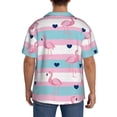 thumbnail image 5 of Naloa Flamingo1 Men's Loose Fit Cuban Collar Short-Sleeve Shirt with Button-down and Chest Pocket for Everyday Wear Outings - XX-Large, 5 of 7