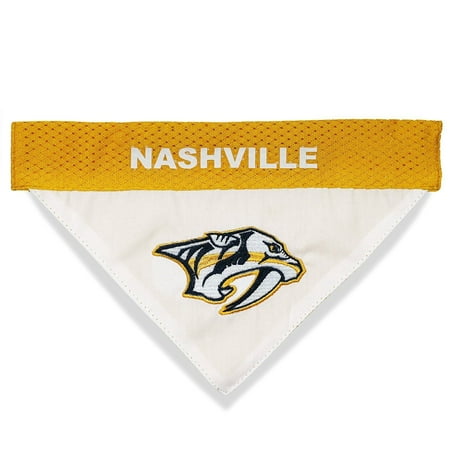UPC: 0849790079748 | Pets First NHL Nashville Predators Bandana! NEW Reversible Pet Bandana – 2 sided Premium Bandanna