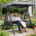 thumbnail image 5 of Patio Swing Canopy Replacement Top Cover, 75x47 Inch Waterproof UV-Resistant Fabric for 3-Seater Porch Swing, Universal Outdoor Swing Awning Replacement for Garden, Patio, Backyard Furniture, 5 of 5