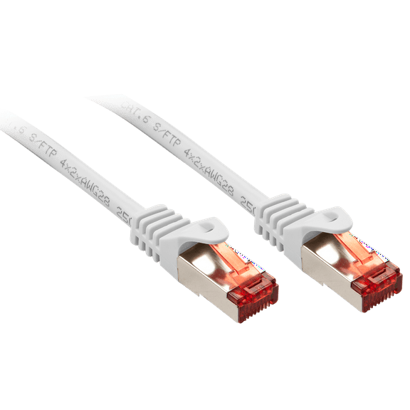 Basic Cat.6 S/FTP cable, white, 0.3m