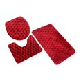 thumbnail image 2 of Soumake 3 Pcs/Set Bathroom Floor Mat Non-slip Super Absorbent 3D Thickened Tufted Fall Winter Thermal Insulation Floor Carpet Toilet Cover Pad, 2 of 8