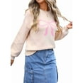 thumbnail image 3 of Women Cute Sweater Y2k Long Sleeve Crew Neck Knit Sweaters Aesthetic Pullover Top  M, 3 of 9