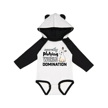 

Inktastic Secretly Plotting World Domination Cute Bunny Gift Baby Boy or Baby Girl Long Sleeve Bodysuit