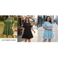 thumbnail image 3 of Cuteduck Womens Plus Size Dresses Short Sleeve Ruffle Hem Tiered Textures Babydoll Dress 0X-4X, 3 of 9