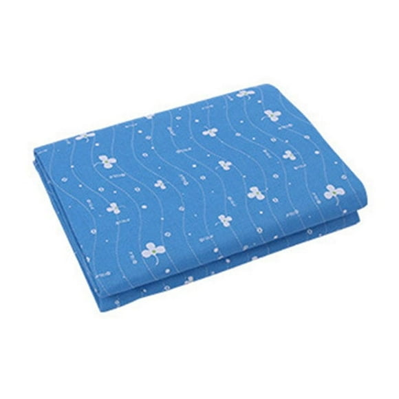 Maoww Household Mattress 4-layer Incontinence Pads Waterproof Washable Urine Mat Cotton Adult Diaper Breathable Nappy Bed Sheets Blue Floral
