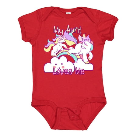 

Inktastic My Aunt Loves Me Unicorn Gift Baby Girl Bodysuit