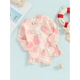 thumbnail image 4 of Musuos Toddler Girl Romper Swimwear 6M 12M 18M 24M 3Y 4Y Summer Fruit Print Ruffle Long Sleeves Zipper Swimsuits Cute Beachwear, 4 of 10