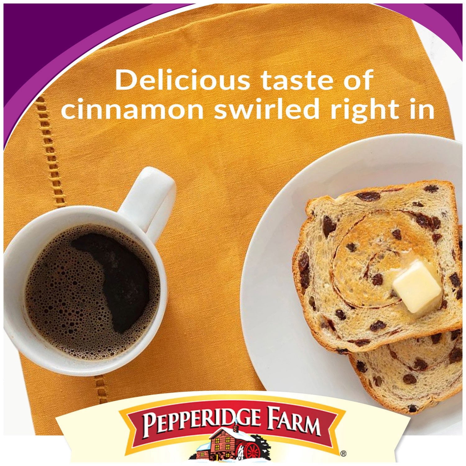 Pepperidge Farm Swirl Raisin Cinnamon Bread 16 oz (4 pack)