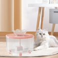 thumbnail image 4 of Fuente de agua automática para gatos, 1,5 L, compacta, base estable, silenciosa, regalo Rosa, 4 of 9