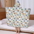 thumbnail image 5 of Cartoon Construction Vehicles Houses Hooded Bath Towel，50"x30" for Ages 3 To 12 Kids, Quick Dry Lightweight Soft Microfiber Hood Beach Towel Cover Up for Kids, 5 of 7